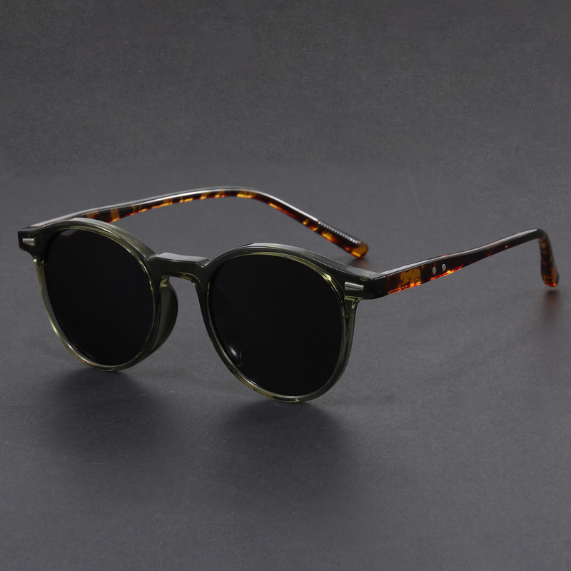 Korean Style Ultra-Light Sunglasses with Round Frames, Anti-Uv Sunglasses, Retro Trendy Fashion, Sun Protection for Men and Women, Slimming and Versatile