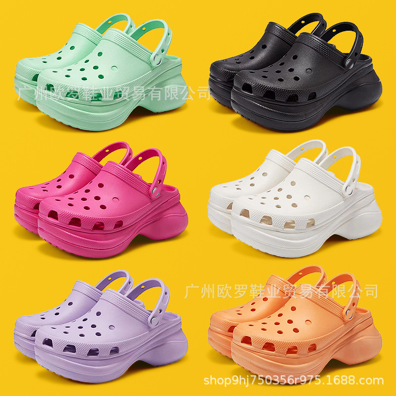 Old customers thick-soled hole shoes women whale classic increased non-slip baotou sandals high heel beach shoes slippers wholesale