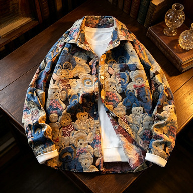 【Factory Direct】Men's American Vintage Van Gogh Oil Painting Shirt Long Sleeve Trendy Art Student Style 【Factory Direct】Men's American Vintage Van Gogh Oil Painting Shirt Long Sleeve Trendy Art Student Style