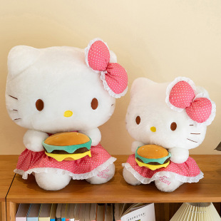 Cross-border Burger KT Cat Doll Plush Toy Cute Cat Pacifying Doll Doll Birthday Gift Catch Machine Exchange