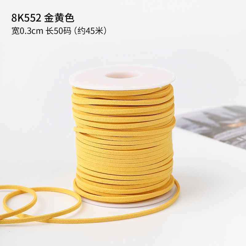 0.3cm cuerda de piel de ciervo gran rollo de cuerdas de lona de seda cinta de regalo caja de regalo embalaje de cinta de colores hecha a mano cuerda de tracción