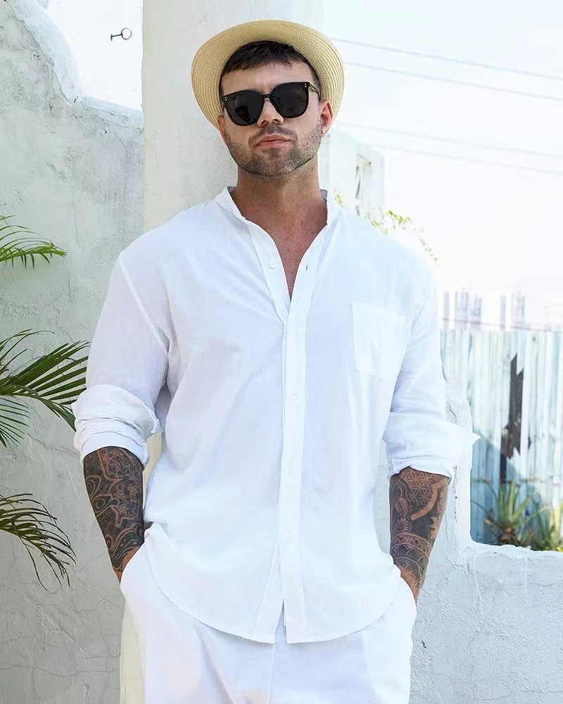 New Men's Trendy Solid Color Versatile Slim Fit Two piece Fashion Casual Sports Set for Men_voghion.com