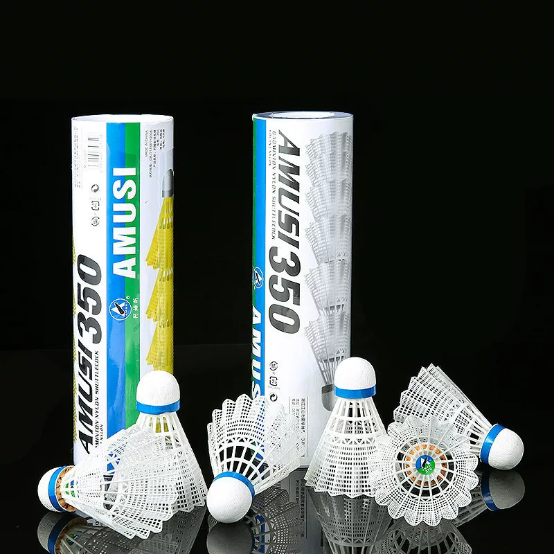 Factory direct sale Am Nylon badminton shuttlecocks, 6-pack, plastic durable king, training windproof 3-piece set