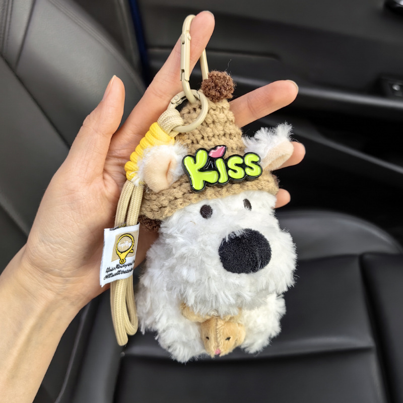 Dibujos animados West Highland peluche bolso colgante colgante celebridad de Internet muñeca llavero llavero muñeca al por mayor