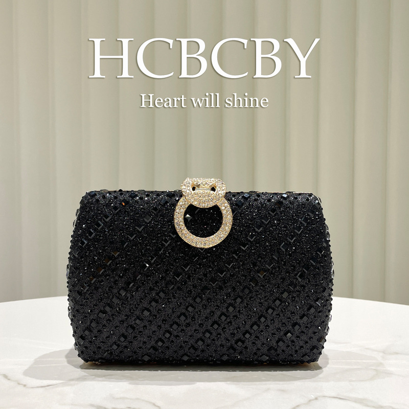 Black Glitter Rhinestone Embellished Small Clutch Evening Bag, Women's Fashionable and Elegant Rhinestone Clasp Evening Bag Black Glitter Rhinestone Embellished Small Clutch Evening Bag, Women's Fashionable and Elegant Rhinestone Clasp Evening Bag