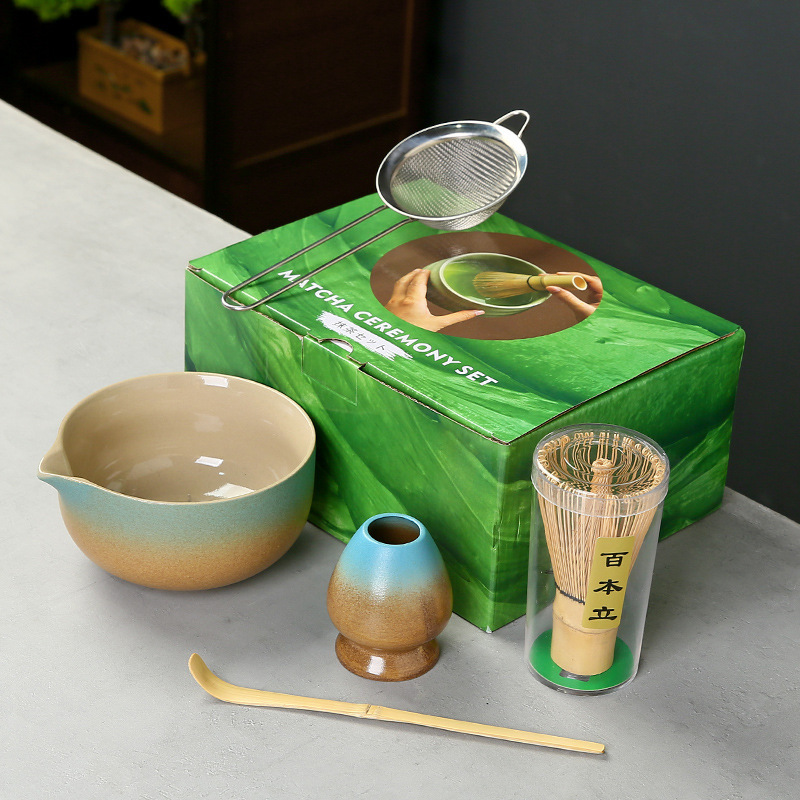 抹茶茶碗日本式抹茶宋代点茶道具陶磁器茶碗カップミキサー抹茶ブラシ茶コップセット|undefined