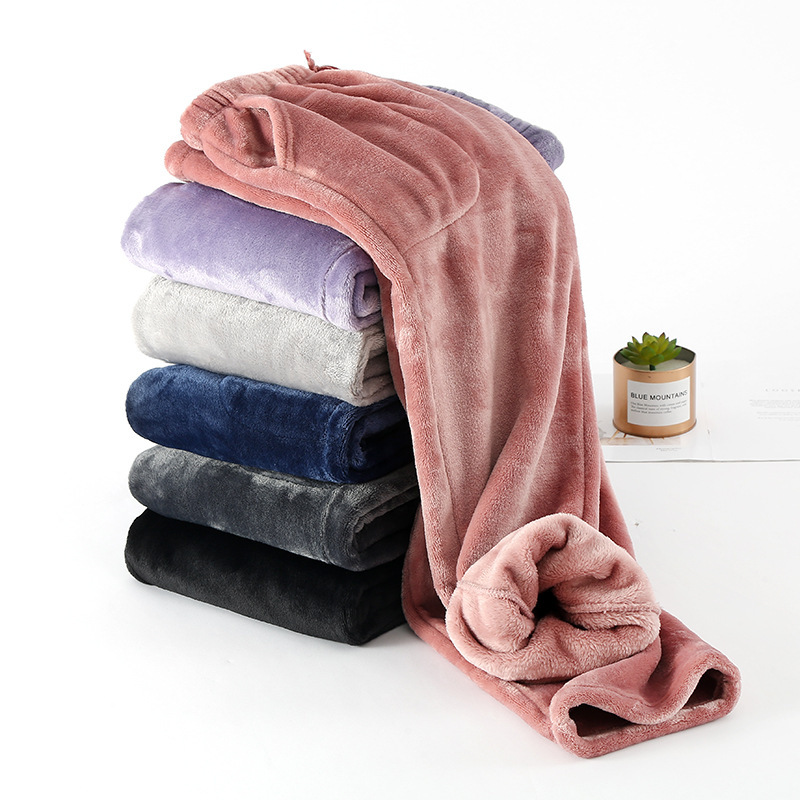 Pajama Pants Women's Autumn and Winter Thickened Extra-thick Flannel Pants Straight-tube Loose-fit plus size Coral Fleece Winter Pants Pajama Pants Women's Autumn and Winter Thickened Extra-thick Flannel Pants Straight-tube Loose-fit plus size Coral Fleece Winter Pants