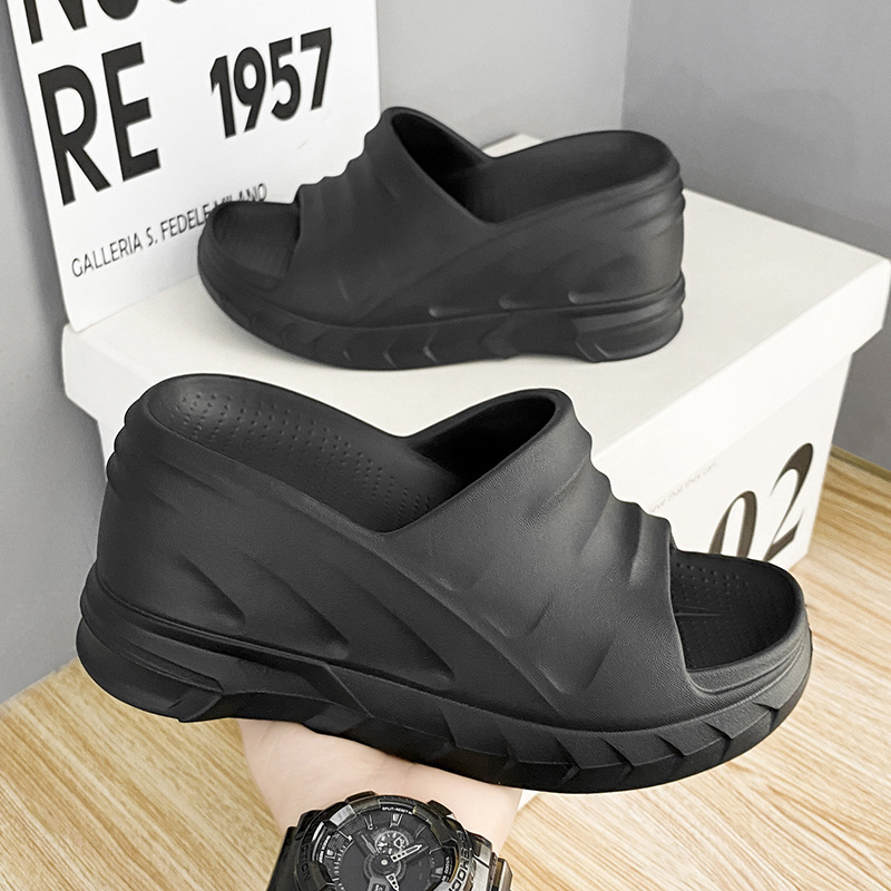 Foreign Trade Thick-Soled Wedge Flip-Flops for Women 2025 New Style Summer Platform High-Heeled Beach Sandals 9cm in Stock