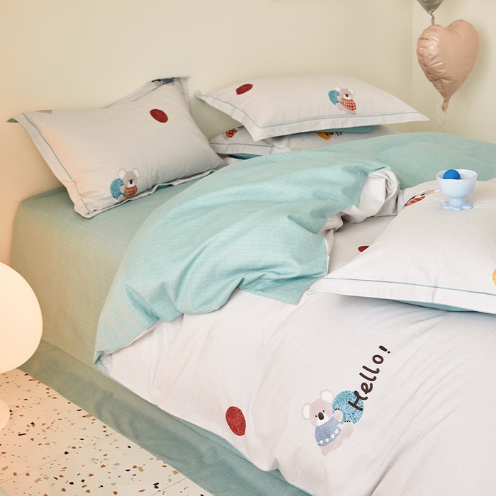 Nuevo 100% algodón de clase A algodón molido cuatro piezas de ropa de cama de cuatro estaciones gruesa dormitorio tres piezas de caja de regalo
