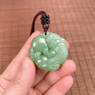 青海料和田玉青玉貔貅吊坠男女皮丘项链挂件皮休玉佩挂坠玉坠玉器