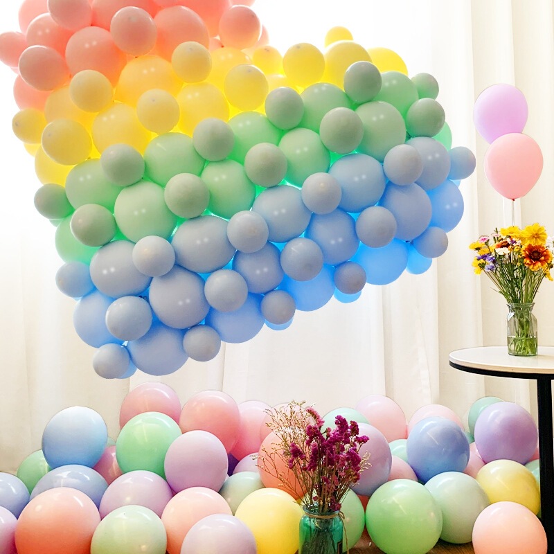 Macaron Balloon Birthday Party Event Decoration Balloon Internet Celebrity Wedding Arrangement Solid Color Arch Round Balloon