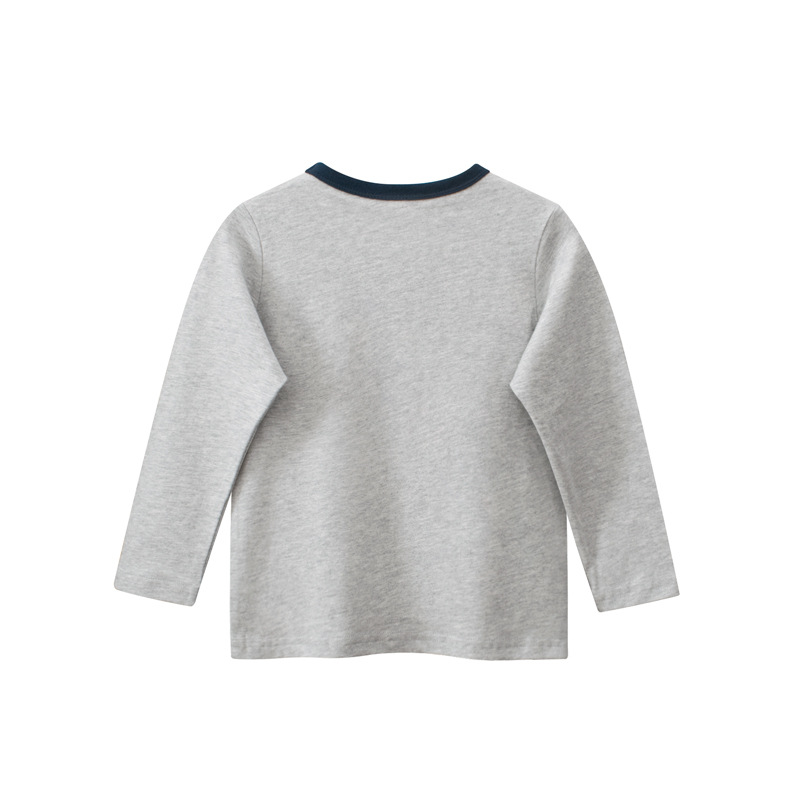 27kids ropa infantil transfronteriza nueva camiseta de manga larga para hombre de dinosaurio 2024 al por mayor ropa de otoño para bebés