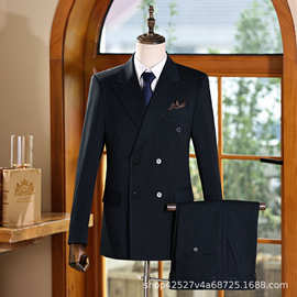 男士西服条纹修身西装高端商务新郎结婚订婚礼服商务职业写真正装