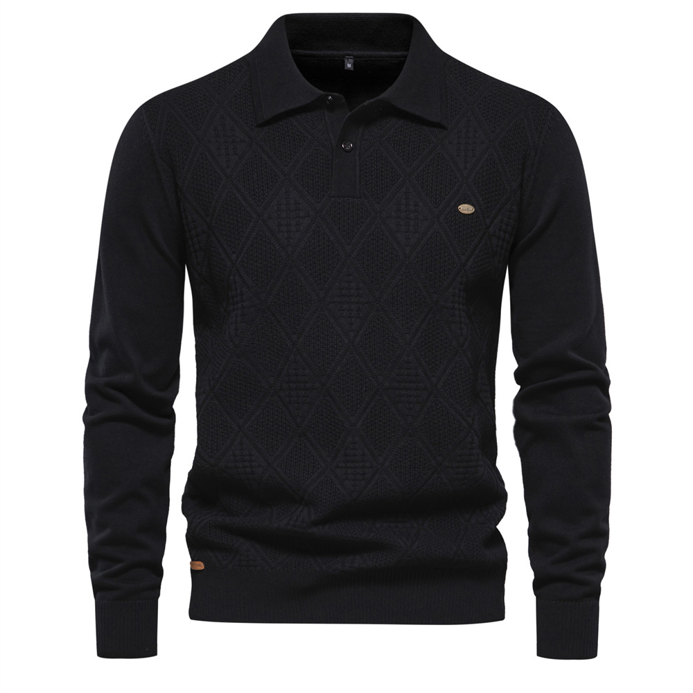 2024 Autumn/Winter New Top Long Sleeve Sweater Slim Fit Polo High Quality Men's European Size Knit_voghion.com