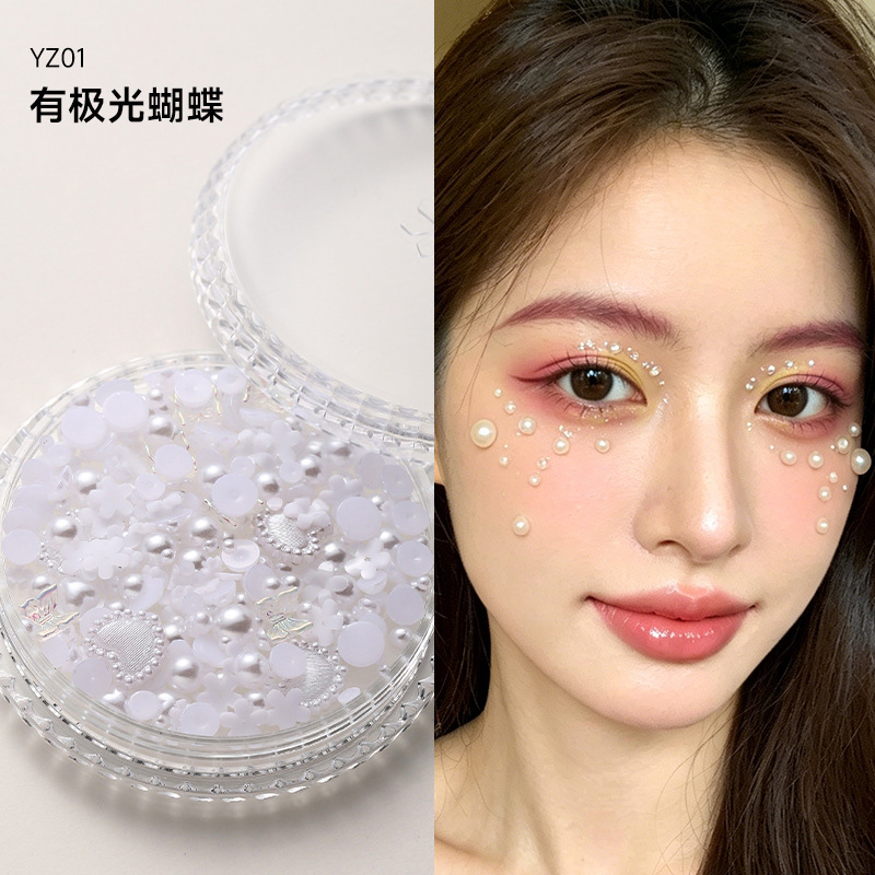 Decoraciones faciales maquillaje de ojos de novia maquillaje de escenario para niños pegatinas especiales cara lentejuelas lágrima diamante mariposa perla al por mayor
