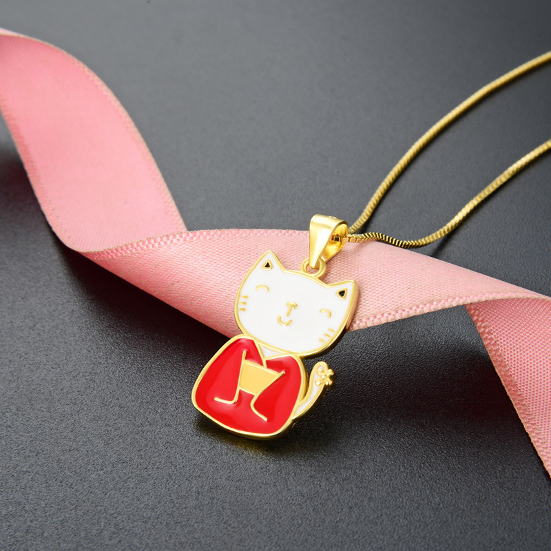 Nuevo diseño de nicho de plata esterlina transfronteriza de Europa y los Estados Unidos, colgante de gato de goteo, accesorios de animales de dibujos animados para mujeres