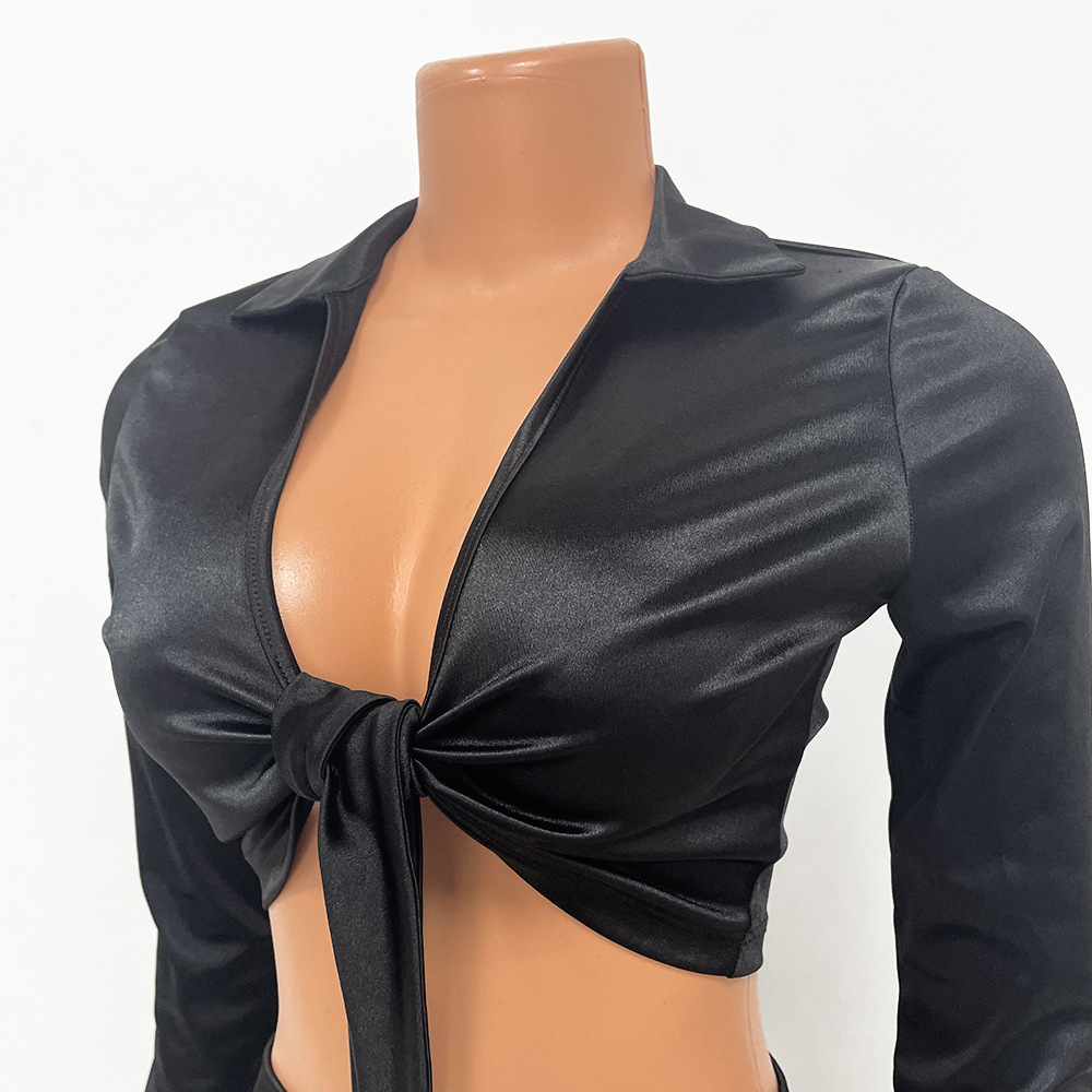 Completo da donna con gonna a due pezzi attillata sexy a maniche lunghe_voghion.com