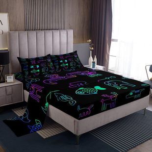 Cartoon Animal Elephant Koala Monkey Pattern Cross-border Bed Four-piece Bedroom Guest Room Dormitory Bedding