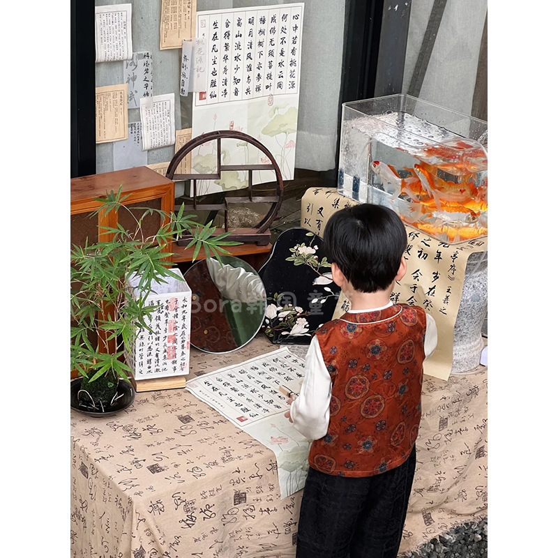 男童中秋节汉服儿童秋装2025新款新中式唐装宝宝高端时尚帅气套装|undefined