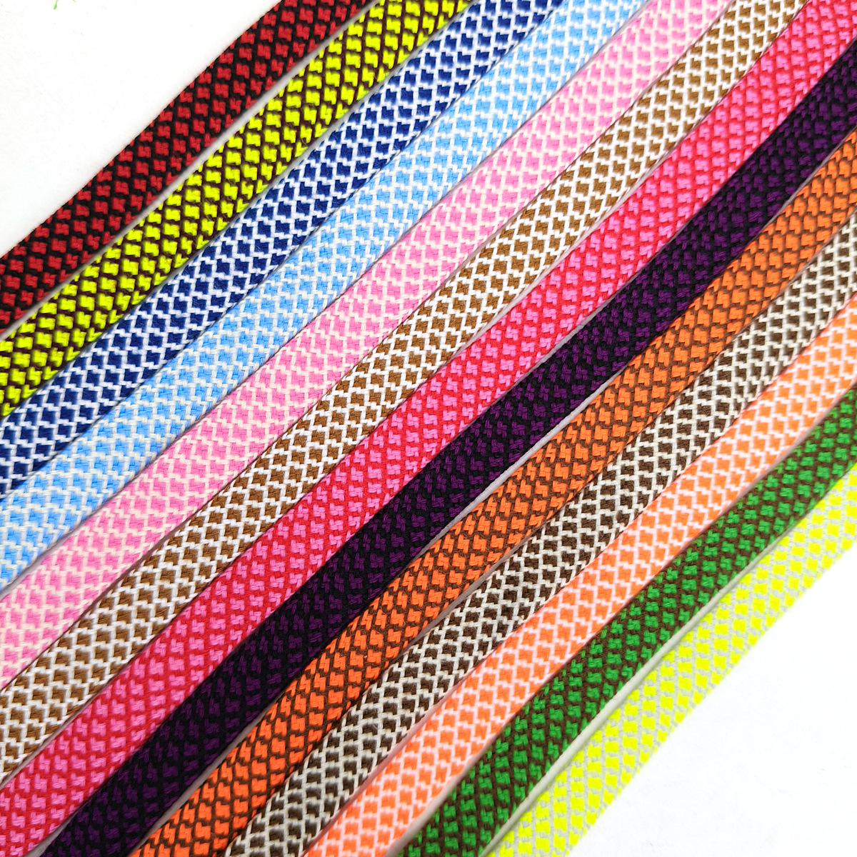 48 colores 10mm poliéster algodón bicolor zebra doble cordón plano cordón de rosca de color ajuste zapatos de lona casuales