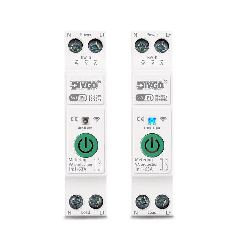 Smart Circuit Breaker Tuya Wifi Metering Switch over and under Voltage Protection Meter App Mobile Phone Remote Control Timing