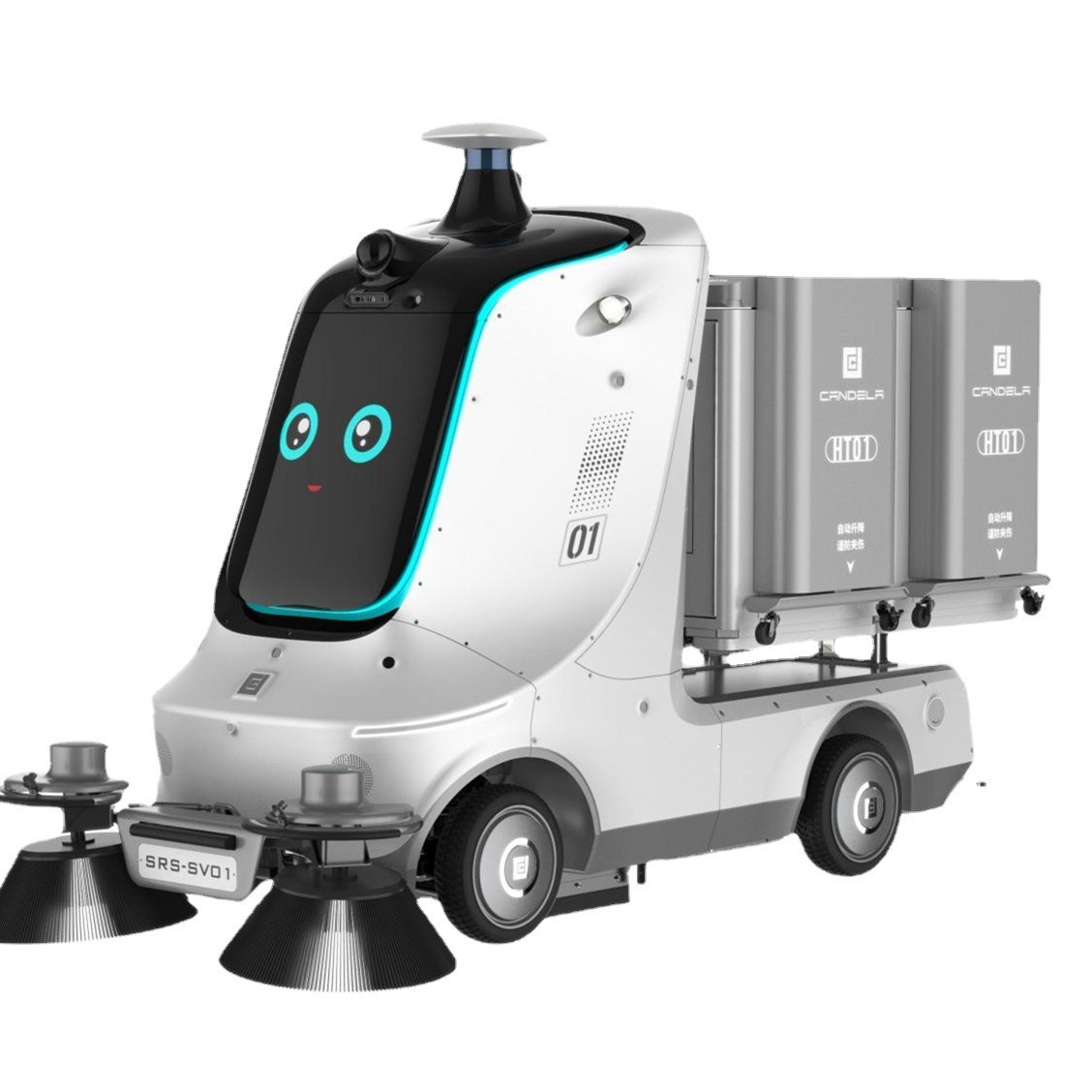 Robot de saneamiento ambiental no tripulado multifuncional al aire libre planifica de forma autónoma la ruta de limpieza de la basura por succión y barrido