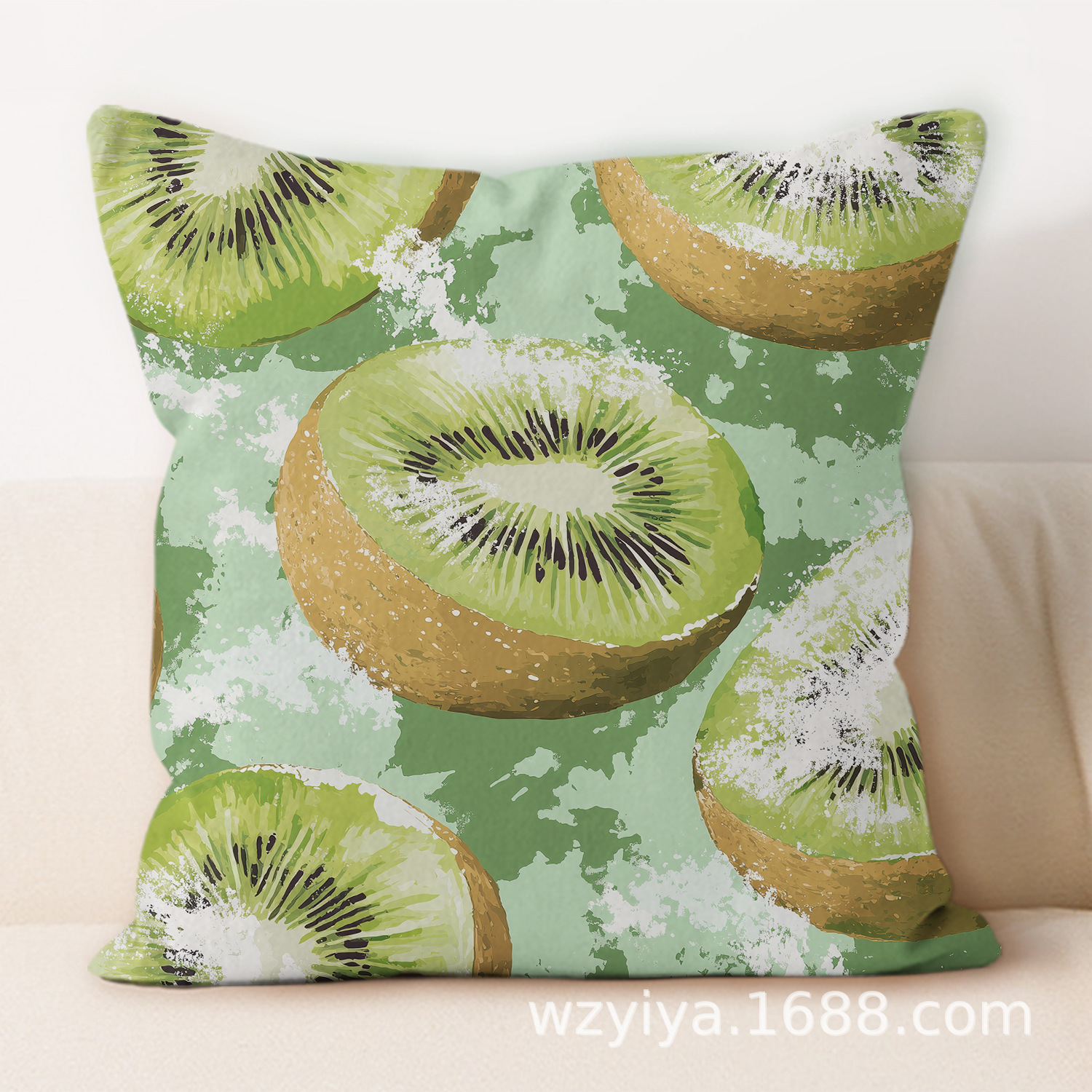 Frutas estampadas almohada acuarela moderna cuadrada sala de estar sofá dormitorio cabezal de cama almohada funda sin núcleo cojín