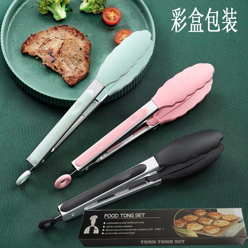 ステンレス食品クリップパンクリップバーベキュークリップステーキクリップバーベキューツール食品クリップシリコン食品クリップ|undefined