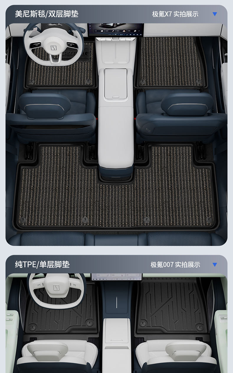Suitable for Zeekr 001 007 007Gt 7X 8X 9X Special Vehicles, All-Weather Tpe Car Floor Mats