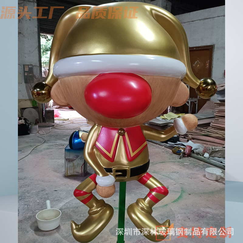 FPVC escultura de Navidad dibujos animados escultura circular puerta de drenaje modelado adornos de puerta cuadrada decoración elefante tridimensional