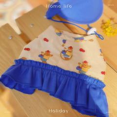 Pet clothes for dogs and cats, new spring and summer skirts, vest-style harness, traction clothing, dog leash for outings