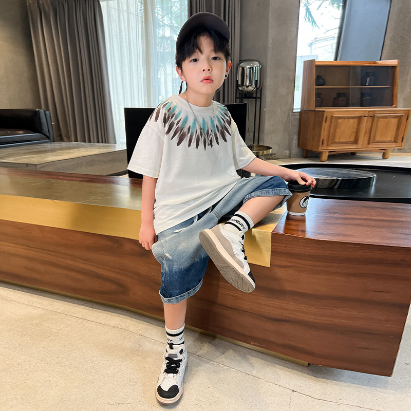 Ensemble été pour garçon t-shirt et short style décontracté_voghion.com