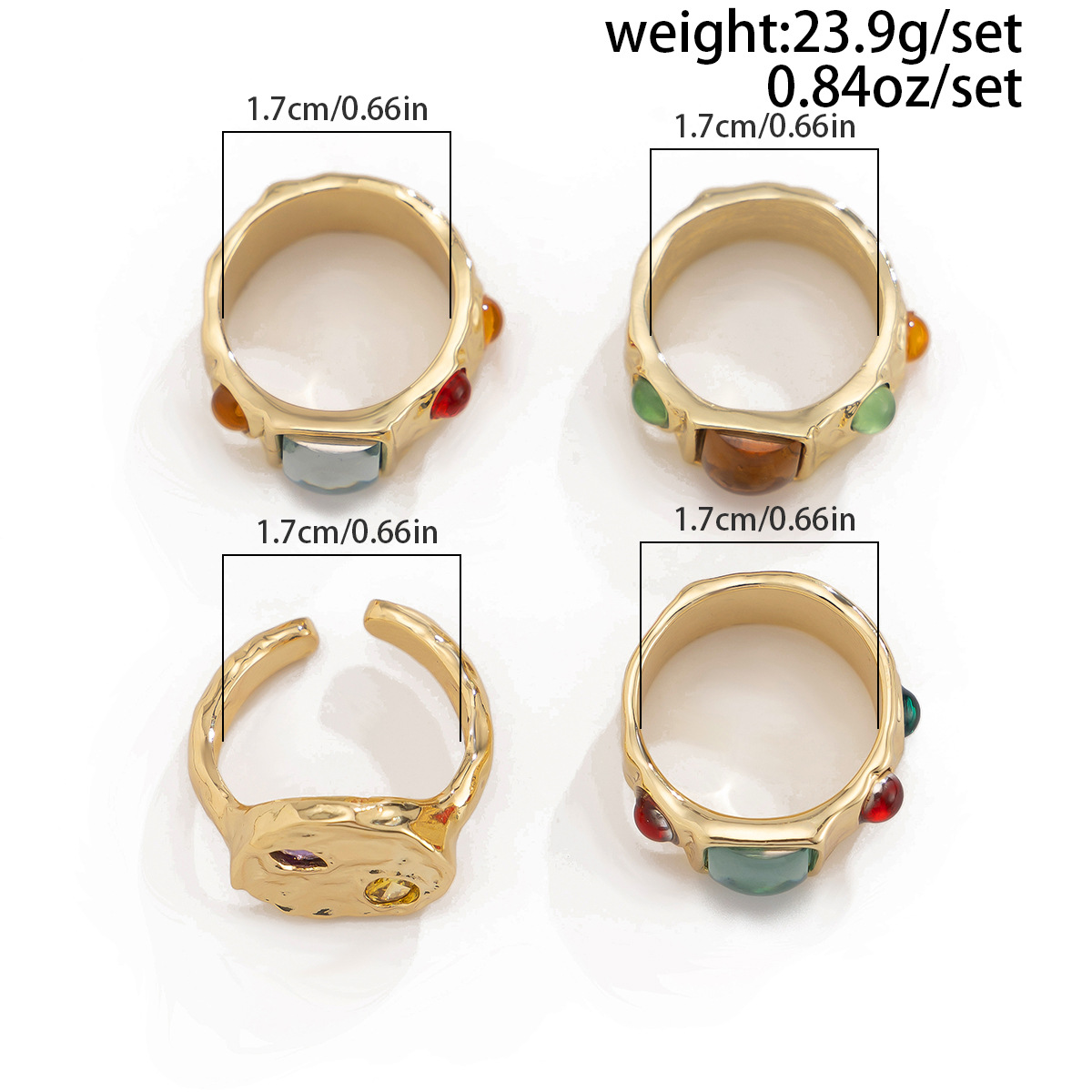 19g Weight Rhinestones Inlay Material Rings Classification One Size Ring Size 1 Set Quantity Holiday Occasion Alloy Material Geometric Pattern Women's Gender Plating Design Retro Style 1 Set Geometric Rings Alloy Rhinestones Women's Retro Rings 无