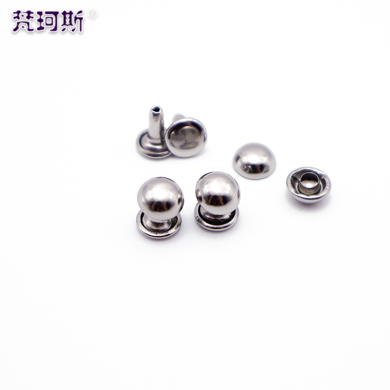 Accesorios de equipaje de ropa de metal hardware remache de una sola cara y de doble cara tapa de remache clavo plano redondo clavo de setas image 6