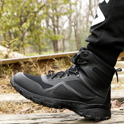 夏季训练靴子战术靴户外作训鞋男特战透气作战靴特种鞋中帮加绒棉
