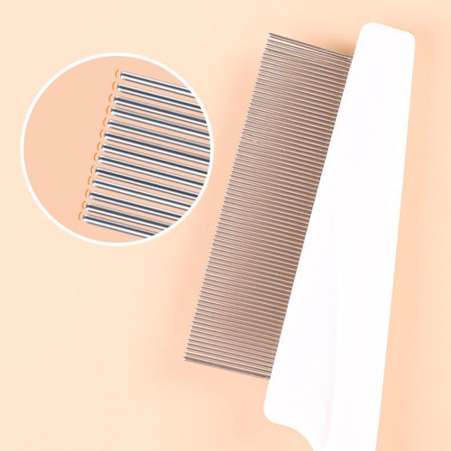 Pet flea steel needle comb new flat single color non-slip cat flea comb pet supplies wholesale