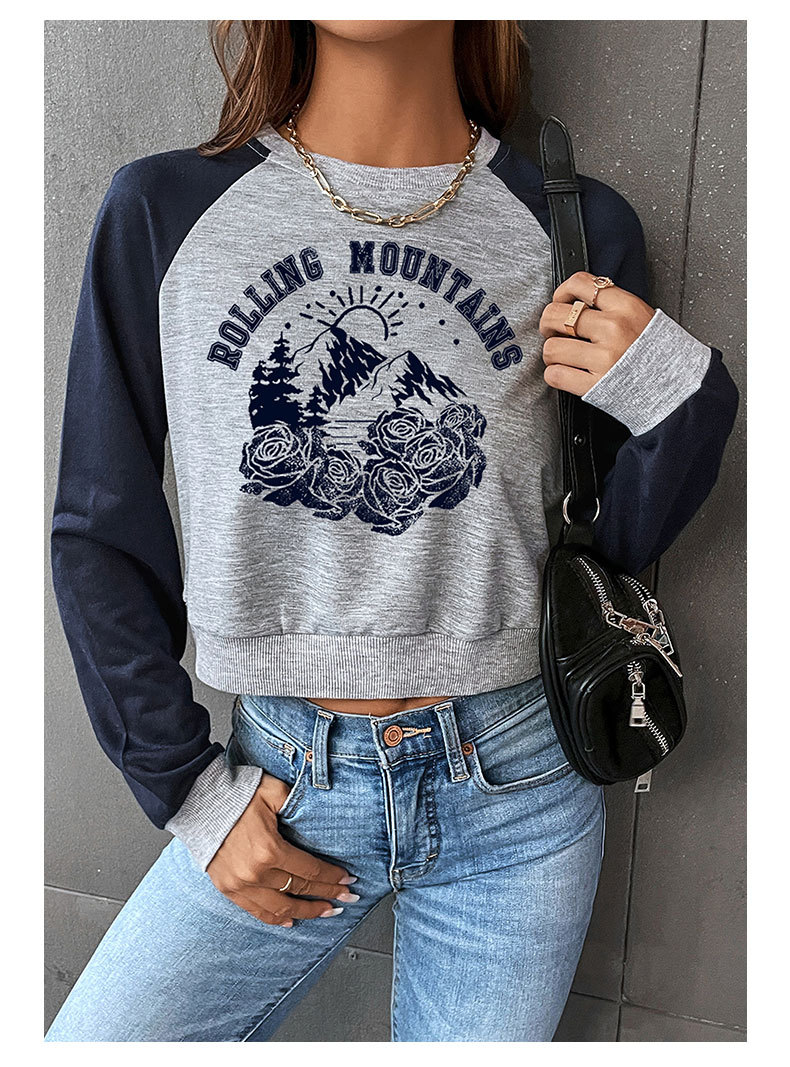 Autumn Women Clothing Long Sleeve Letter Graphic Print Sweatshirt Women