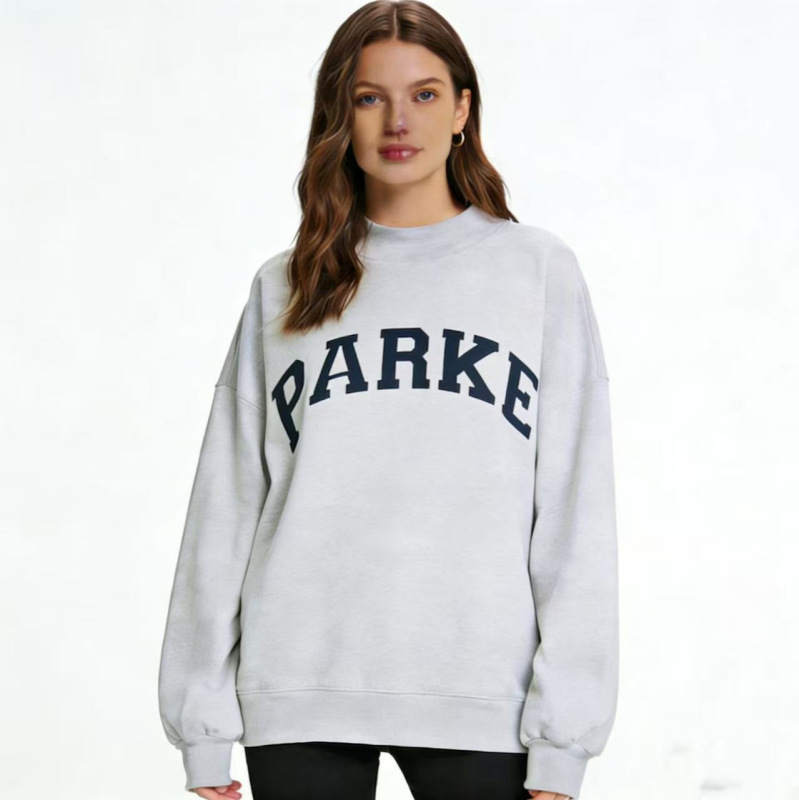 2026 New Parke Casual Embroidered Sweatshirt for Men and Women, Cotton, Loose Fit, Slimming, Versatile, Direct from the Manufacturer