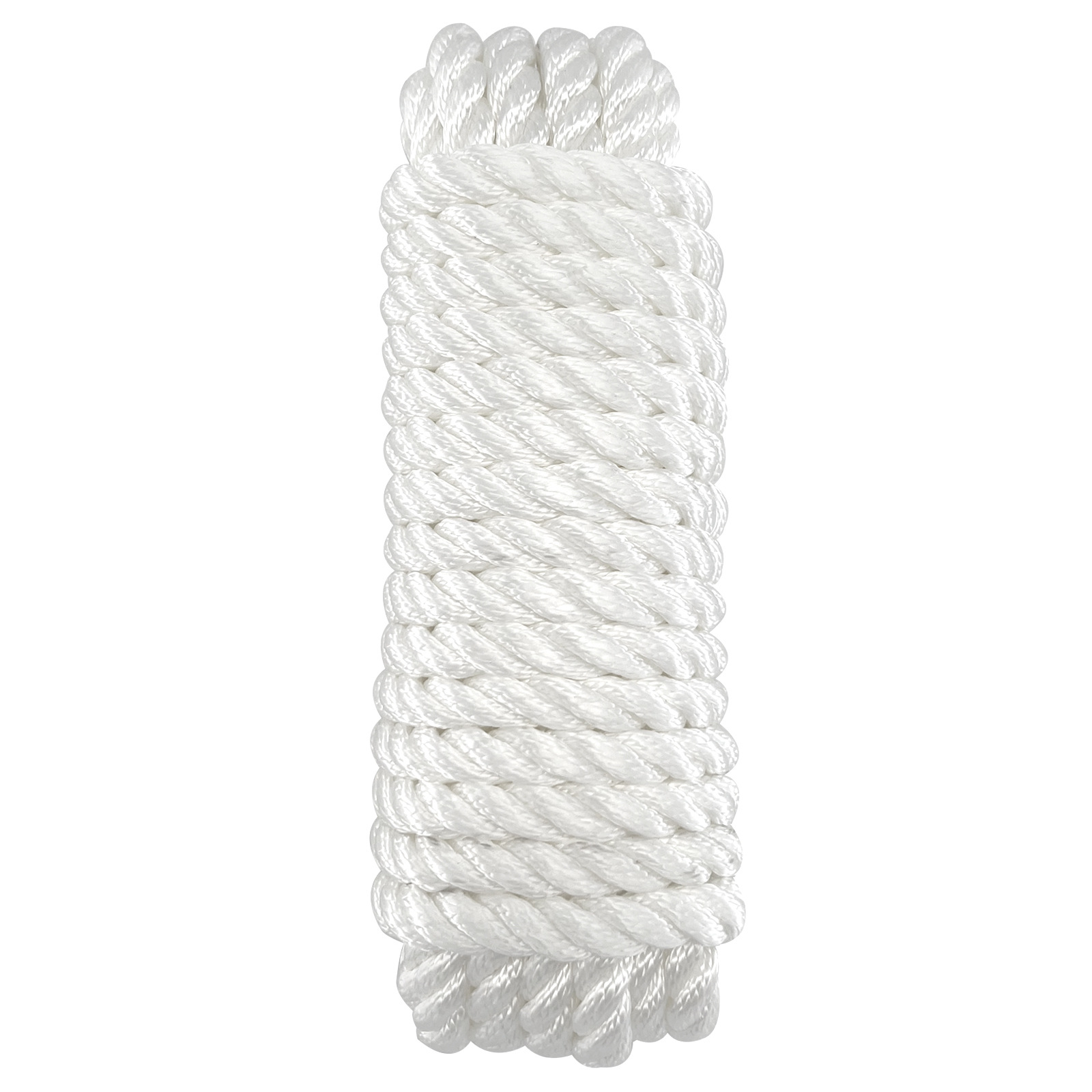 船用游艇尼龙绳 白色双编尼龙绳1/2*25 锚绳 系缆柱缆绳 五金配件