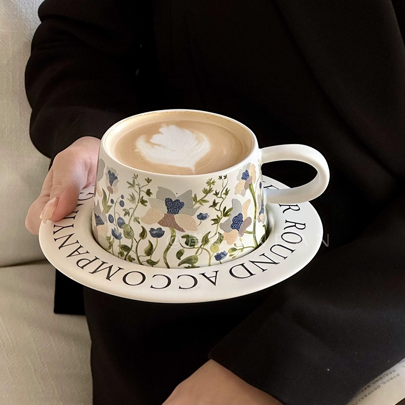 岸梵 Retro coffee гениun набор, орхидея, ручная роспись, подарок на день рождения