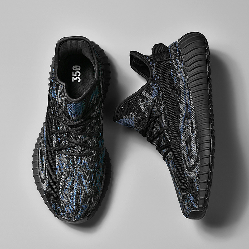 Real Explosive Coconut Shoes 350 Putian Men's Shoes Reflective Flying Woven Shoes Couple Men's and Women's Shoes Mesh Breathable Casual Shoes Men's