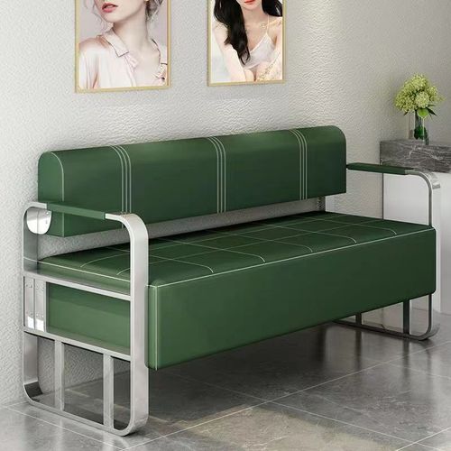 zsr Internet celebrity hair salon sofa waiting chair hair salon beauty nail salon rest area luxury stainless steel long strip sand 