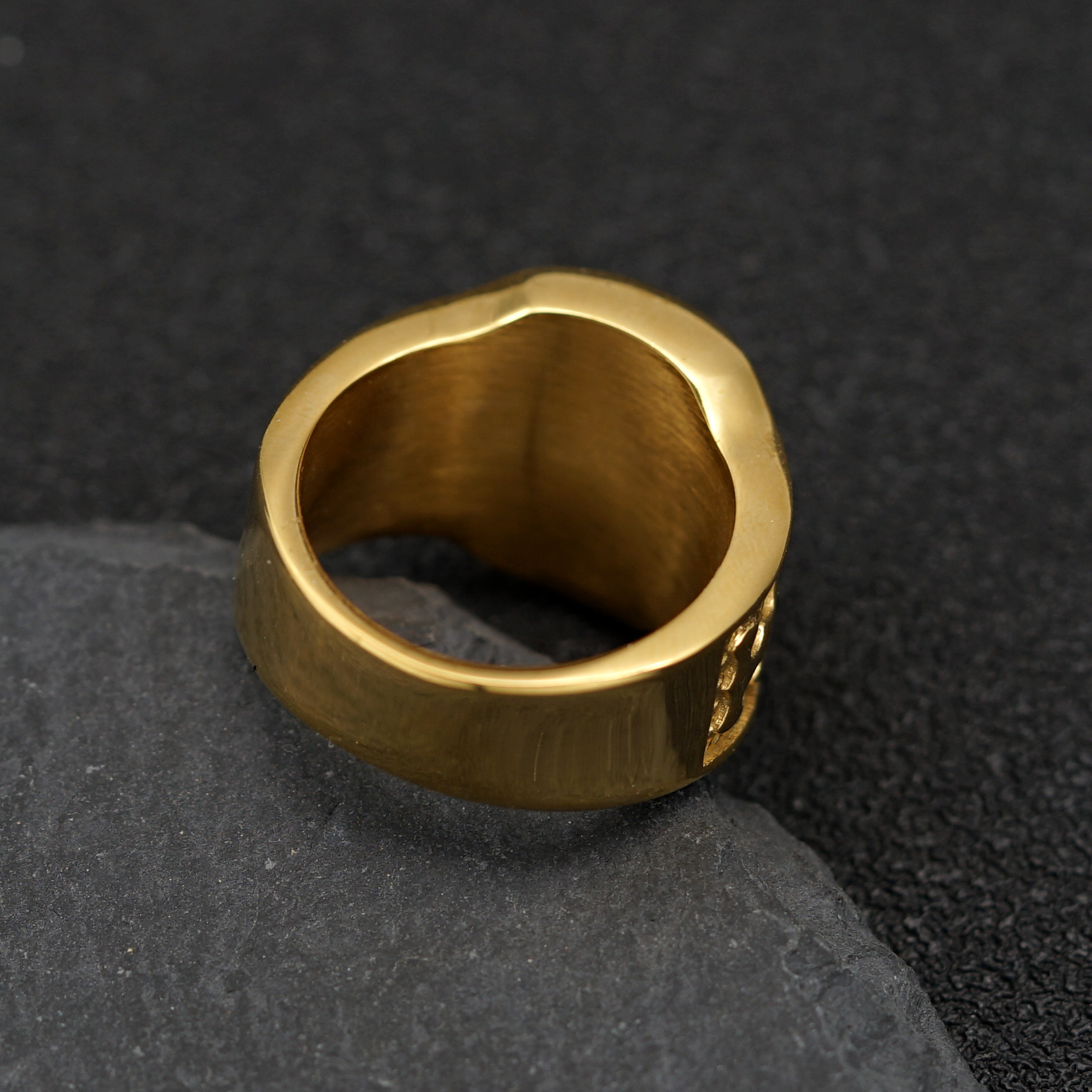 Rings Classification Hip-Hop 316 Stainless Steel  Color Block Men Signet Rings