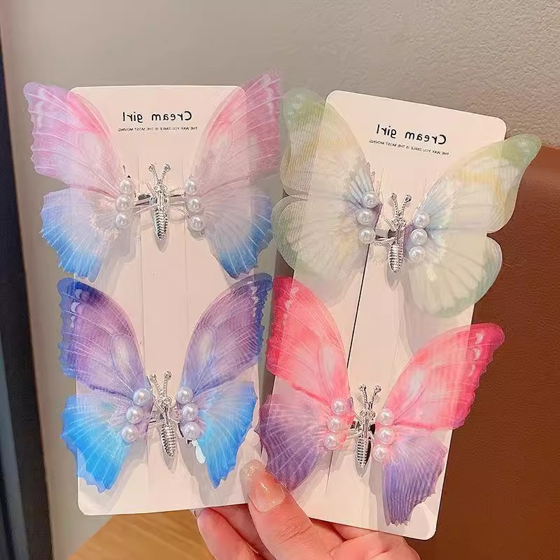 Mariposa flexible hecha a mano horquilla para Niños Accesorios para el cabello estilo antiguo mariposa móvil para niñas Linda horquilla de estilo chino