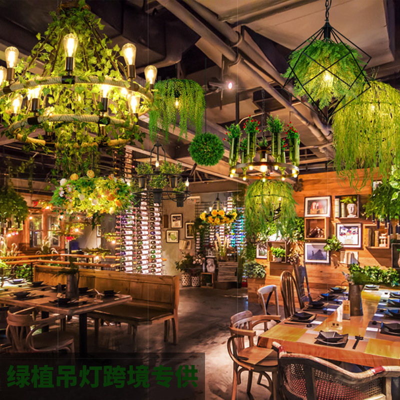 Lámpara Colgante Industrial para Plantas de Hierro Decorativa para Restaurante Bar y Cafetería