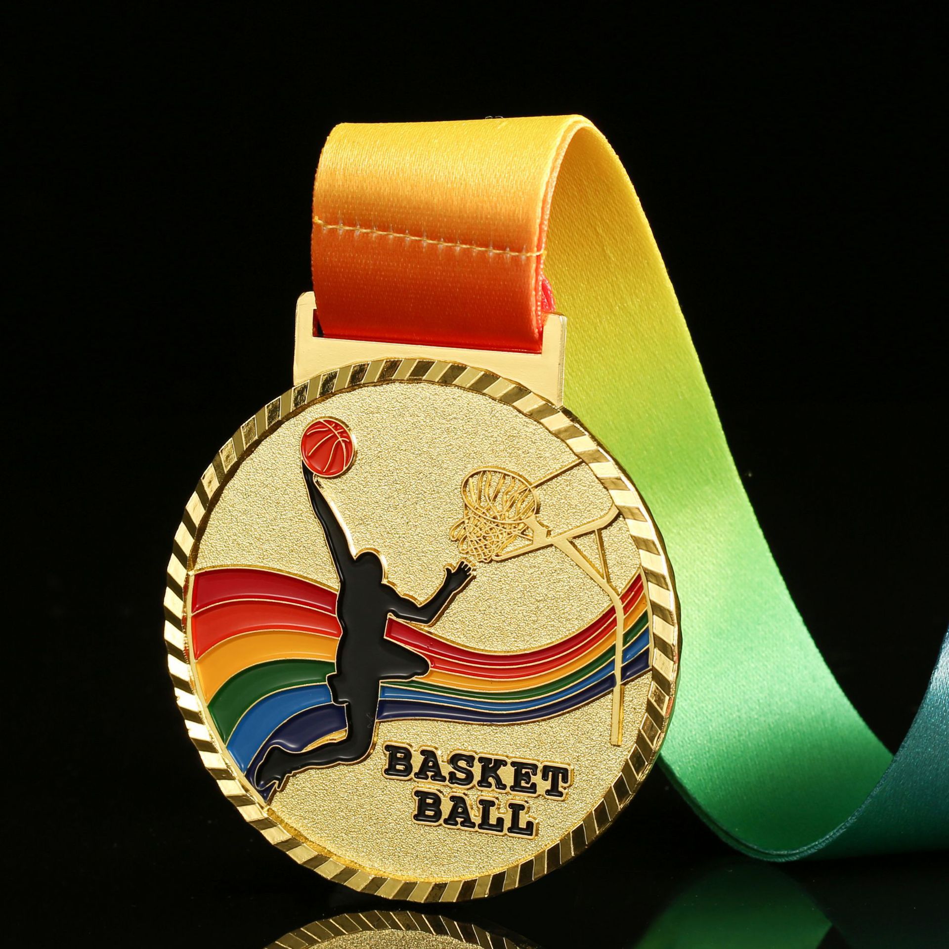 Medalla de metal deportes recuerdo medalla de aleación de zinc listado de baloncesto artesanía de metal que hace la medalla de los niños