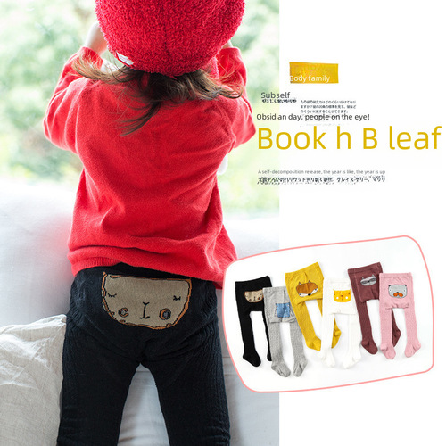 Spring and Autumn New Children's Pantyhose Knitted Cartoon Baby Infant Socks Pant Outer Wear Thick Large PP Girls' Leggings