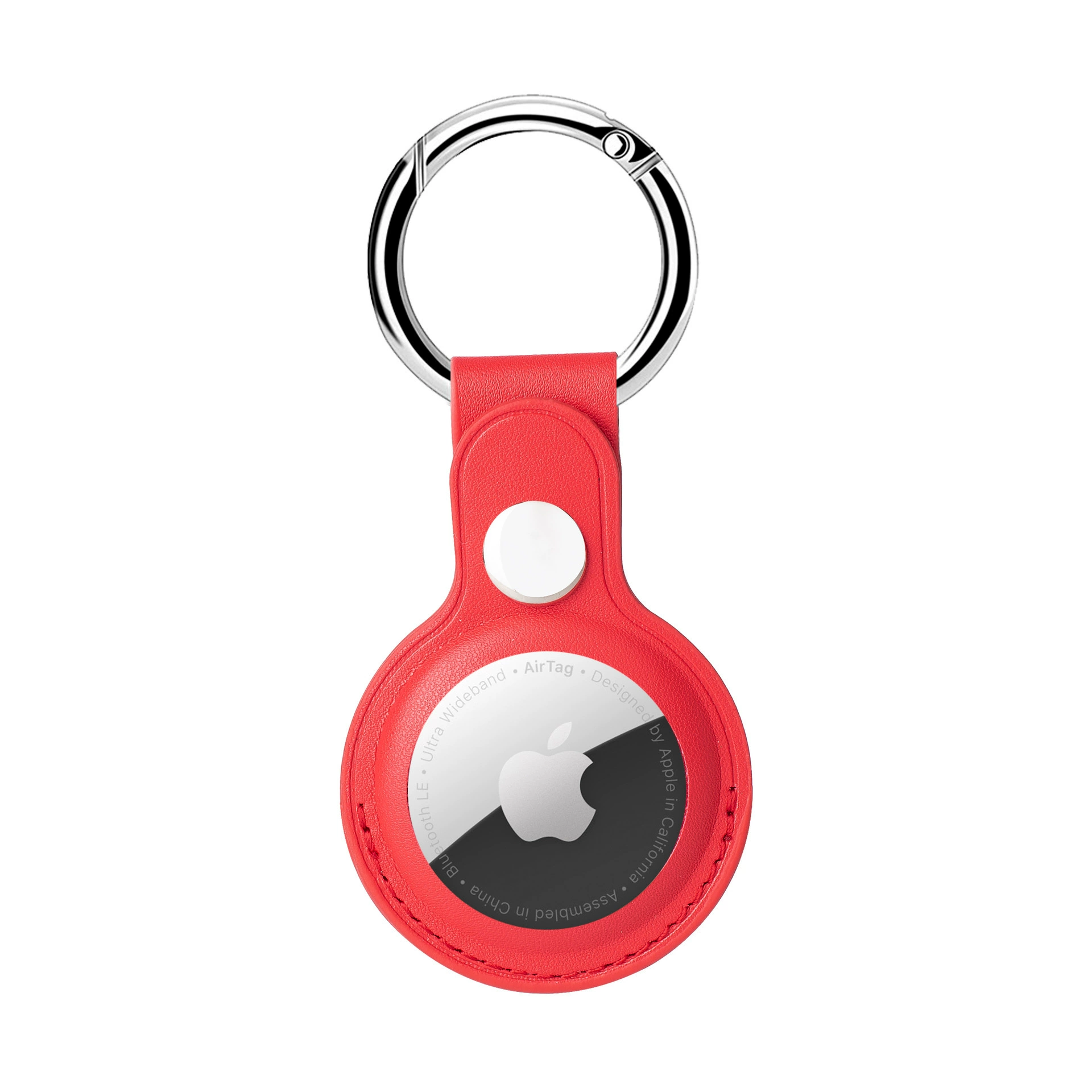 Applicable to Apple AIRTAG leather suite silicon glue material defense positioning keychain close -up tracker protective sleeve shell
