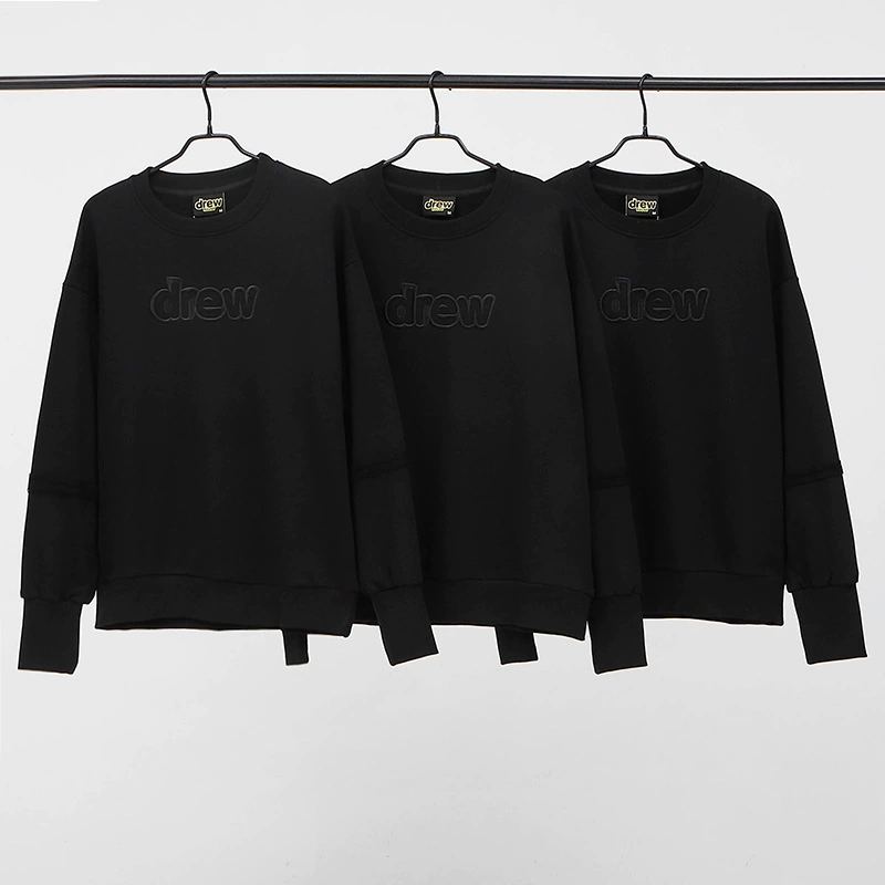 Трансграничный модный бренд DREW вышитые буквы Justin Biber с длинным рукавом и круглым вырезом свитер Мужская и женская пара пальто High Street
