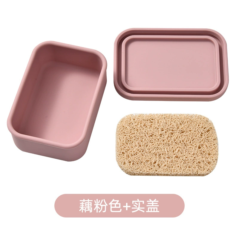 (Cross-border trading), silicone soap holder for traveling, universal handheld plastic storage box, drying rack